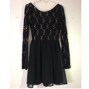 Black sequined mini dress